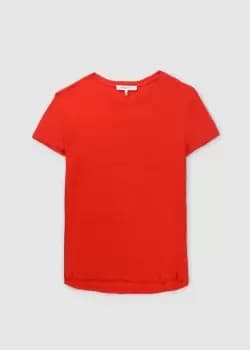 Frame Womens Easy True Linen T Shirt In Red Orange