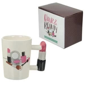 Lipstick Shaped Handle Ceramic Mug