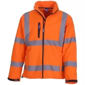 Yoko Mens Hi-Vis Sofshell Jacket (Pack of 2) (3XL) (Hi Vis Orange) - Hi Vis Orange