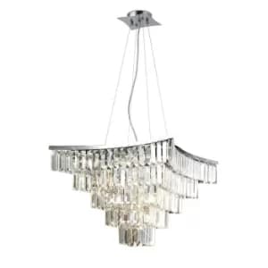 Gianni Semi Flush Ceiling 5 Light Polished Chrome, Crystal