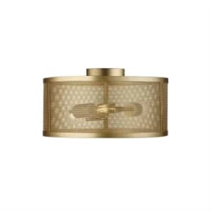 Fishnet 3 Light Flush Ceiling Light Mesh Matt Gold, E27