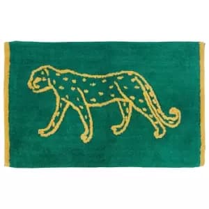 Leopard Bath Mat Teal