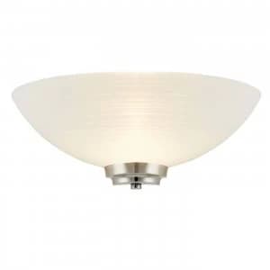 1 Light Indoor Wall Uplighter White, Satin Chrome, E27