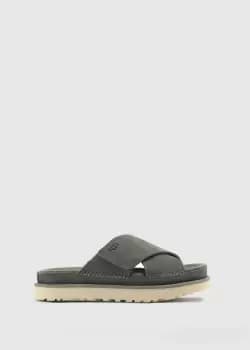 Ugg Womens Goldenstart Cross Strap Slides In Moss Green