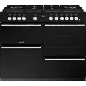 Stoves Precision Deluxe ST DX PREC D1100DF GTG BK 110cm Dual Fuel Range Cooker - Black - A Rated