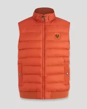 Belstaff Circuit Padded Badge Logo Gilet In Amber - Size 40