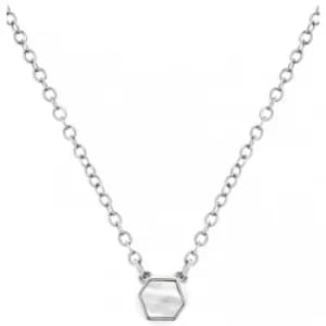 Ladies Karen Millen Silver Plated Polyhedra Stone Pendant