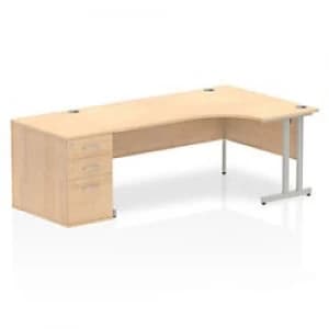 Impulse 1800 Right Hand Cantilever Workstation 800 Pedestal Bundle Maple