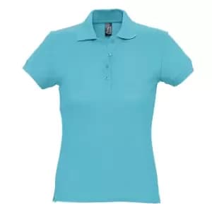 SOLS Womens/Ladies Passion Pique Short Sleeve Polo Shirt (M) (Blue Atoll)