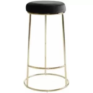 Manhattan Black Velvet Tall Bar Stool - Premier Housewares
