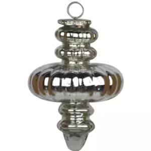 Hill Interiors The Noel Collection Fluted Christmas Bauble (17cm x 11cm x 11cm) (Silver)
