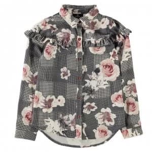 Firetrap Frill Blouse Junior Girls - Rose Check