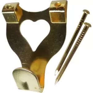 Brass Plated Picture Hooks 20 Piece Large in Gold