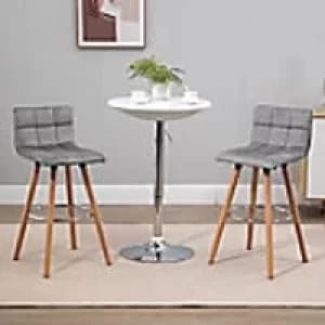 Homcom Armless Bar Stool Upholstered Grey 2 Pieces
