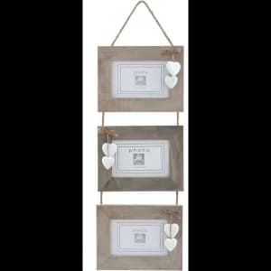 Triple White Heart Frame