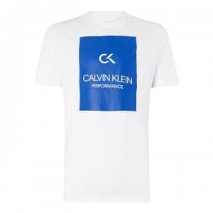 Calvin Klein Performance Billboard T Shirt - White/Blue 100