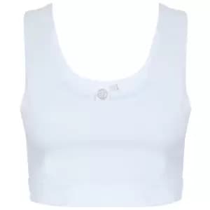 Skinni Fit Womens/Ladies Fashion Sleeveless Crop Top (L) (White/White)