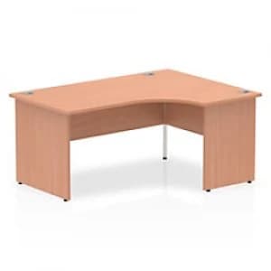 Impulse Panel End 1600 Right Hand Crescent Desk Beech