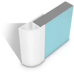 Classic 11mm Wall Panel Quadrant End Cap Trim Type e White - White - Multipanel