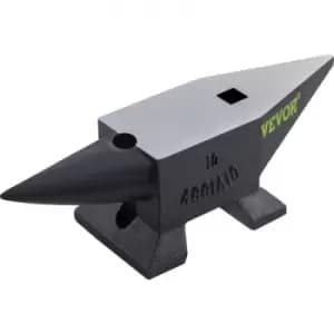 VEVOR Cast Iron Anvil, 22 Lbs(10kg) Single Horn Anvil with Large Countertop and Stable Base, High Hardness Rugged Round Horn Anvil Blacksmith, for Ben