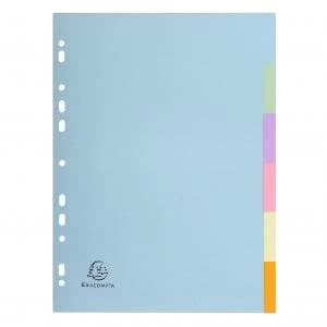 Exacompta 6 Part Coloured Plain Dividers