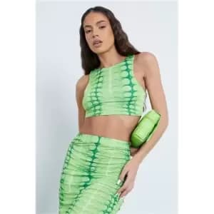 I Saw It First Green Illusion Print Slinky Racer Top Co-Ord - Green