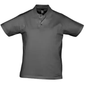 SOLS Mens Prescott Jersey Short Sleeve Polo Shirt (3XL) (Dark Grey)