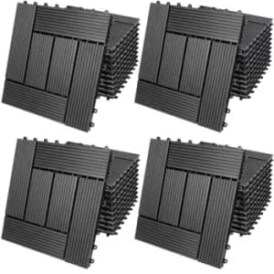 Composite Decking Tiles 44Pcs Anthracite 30x30cm Mosaic