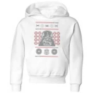 Star Wars Darth Vader Face Knit Kids Christmas Hoodie - White - 11-12 Years