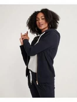 Superdry Orange Label Elite Zip Hoodie - Navy, Size 6, Women