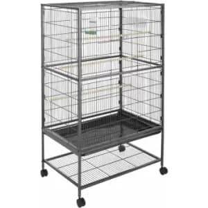 Bird cage 131cm high - bird aviary, parrot cage, budgie cage - anthracite