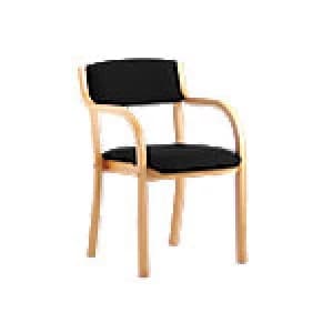 Visitor Chair Madrid Straight Leg Black With Arms