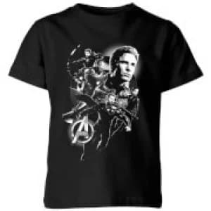 Avengers Endgame Mono Heroes Kids T-Shirt - Black - 11-12 Years