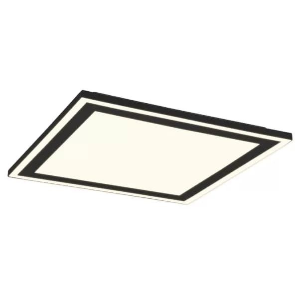 Carus Modern 43cm Square LED Semi Flush Light Black Matt 3000K