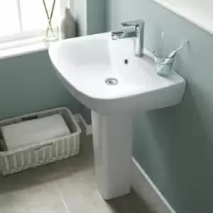 Ava Basin and Full Pedestal 545mm Wide - 1 Tap Hole - Nuie