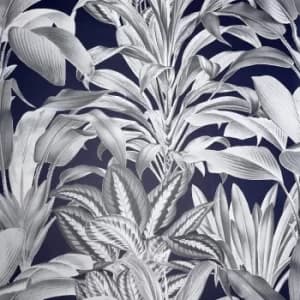 Arthouse Greenhouse Plants Navy Wallpaper