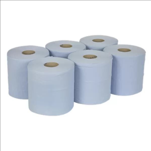 Genuine SEALEY BLU150 Paper Roll Blue 2-Ply Embossed 150mtr Pack of 6