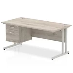 Trexus Rectangular Desk Silver Cantilever Leg 1600x800mm Fixed Ped 2