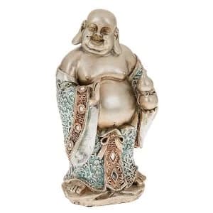 Happy Blue Buddha Standing Medium Ornament