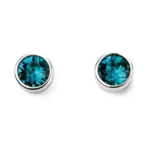 December Birthstone Sterling Silver Stud Earrings