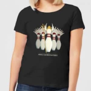 The Big Lebowski Pin Girls Womens T-Shirt - Black