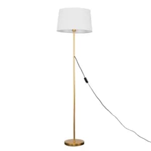 Charlie Gold Floor Lamp with White Doretta Shade