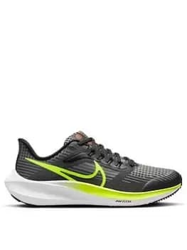 Nike Air Zoom Pegasus Junior Unisex Trainers, Black/Yellow, Size 4