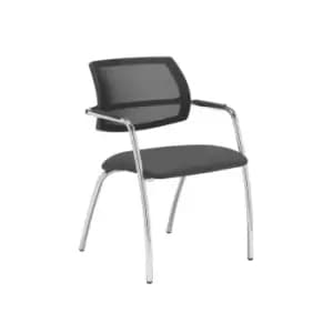 Dams MTO Tuba Chrome 4 Leg Frame Conference Chair with Half Mesh Back - Panama R