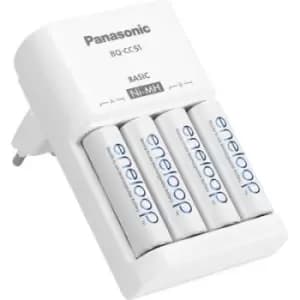 Panasonic BQ-CC51 + 4x eneloop AA Charger for cylindrical cells NiMH AAA , AA
