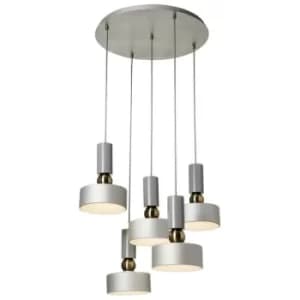 Void Cluster Ceiling Pendant Lamp Grey, 5 Light, E14