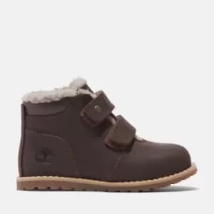 Timberland Pokey Pine Hook & Loop Boot For Toddler In Dark Brown Brown Kids, Size 10