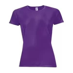 SOLS Womens/Ladies Sporty Short Sleeve T-Shirt (L) (Dark Purple)