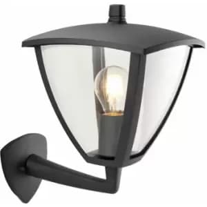 Loops - IP44 Outdoor Wall Lamp Textured Grey Curved Modern Lantern Porch Dome Light