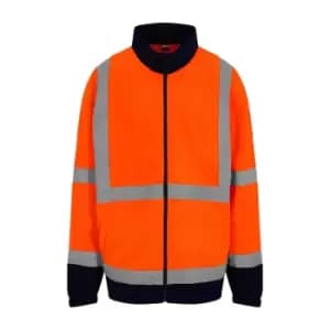 PRO RTX High Visibility Mens Full-Zip Fleece (3XL) (Orange/Navy)